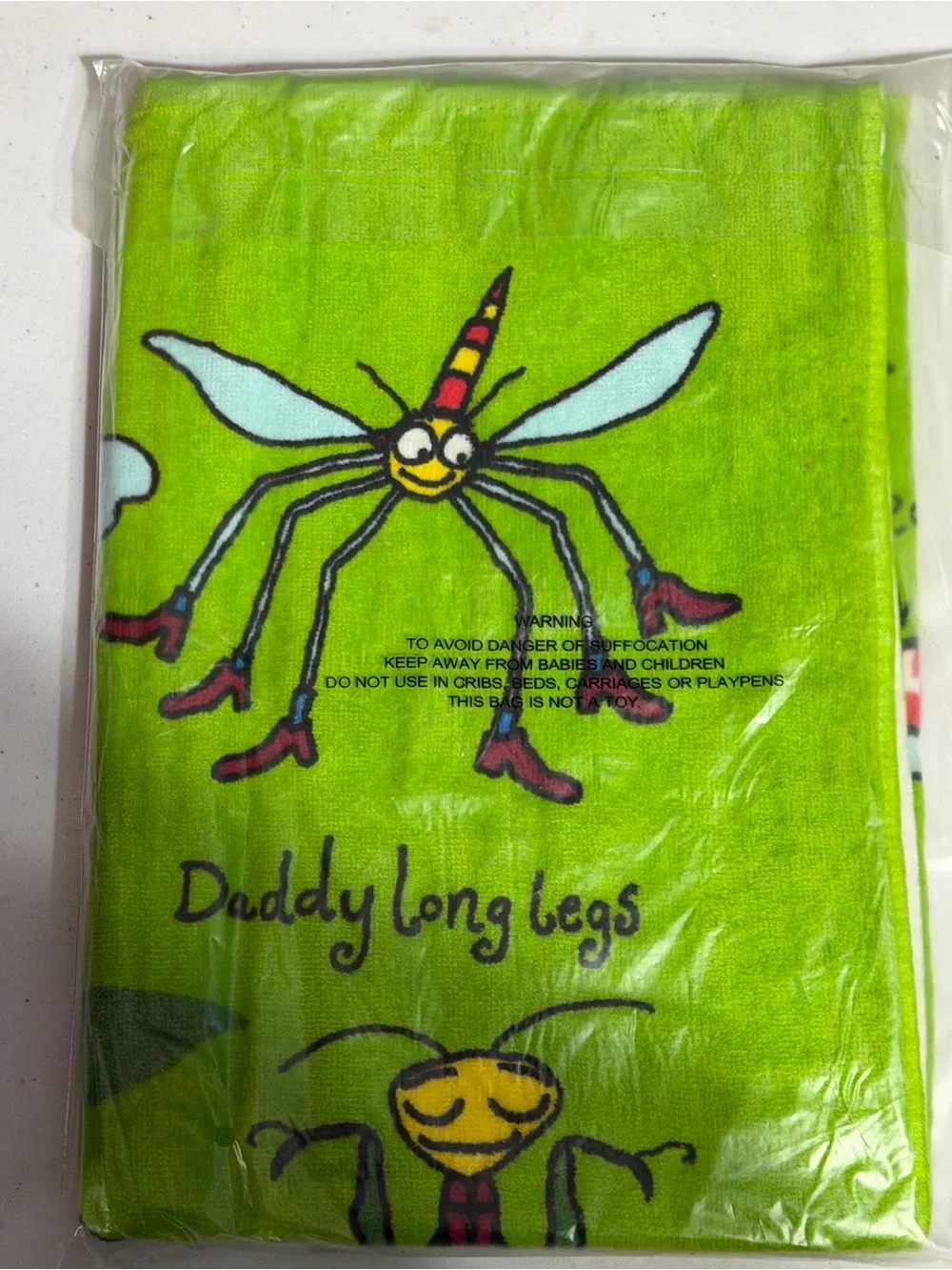 Tyrrell Katz Lime Green Bug & Butterfly Printed Towel